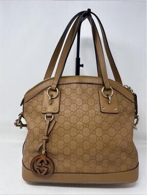 Gucci Guccissima Leather Tote Bag Shoulder Handbag Tan